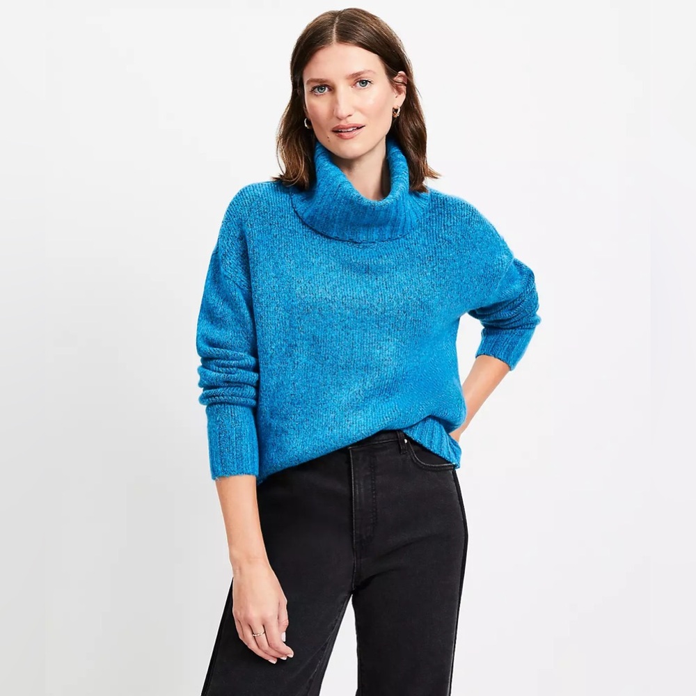 Fuzzy Cowl Neck Sweater